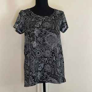 Lularoe Black and White Floral Top
